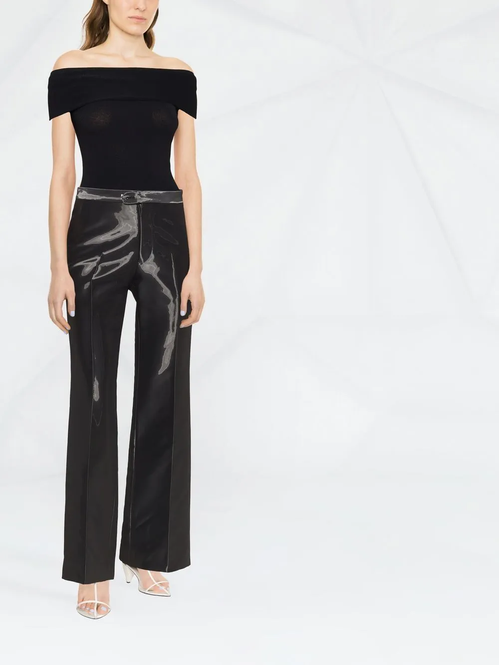 ALAIA Off-the-Shoulder Black Bodysuit