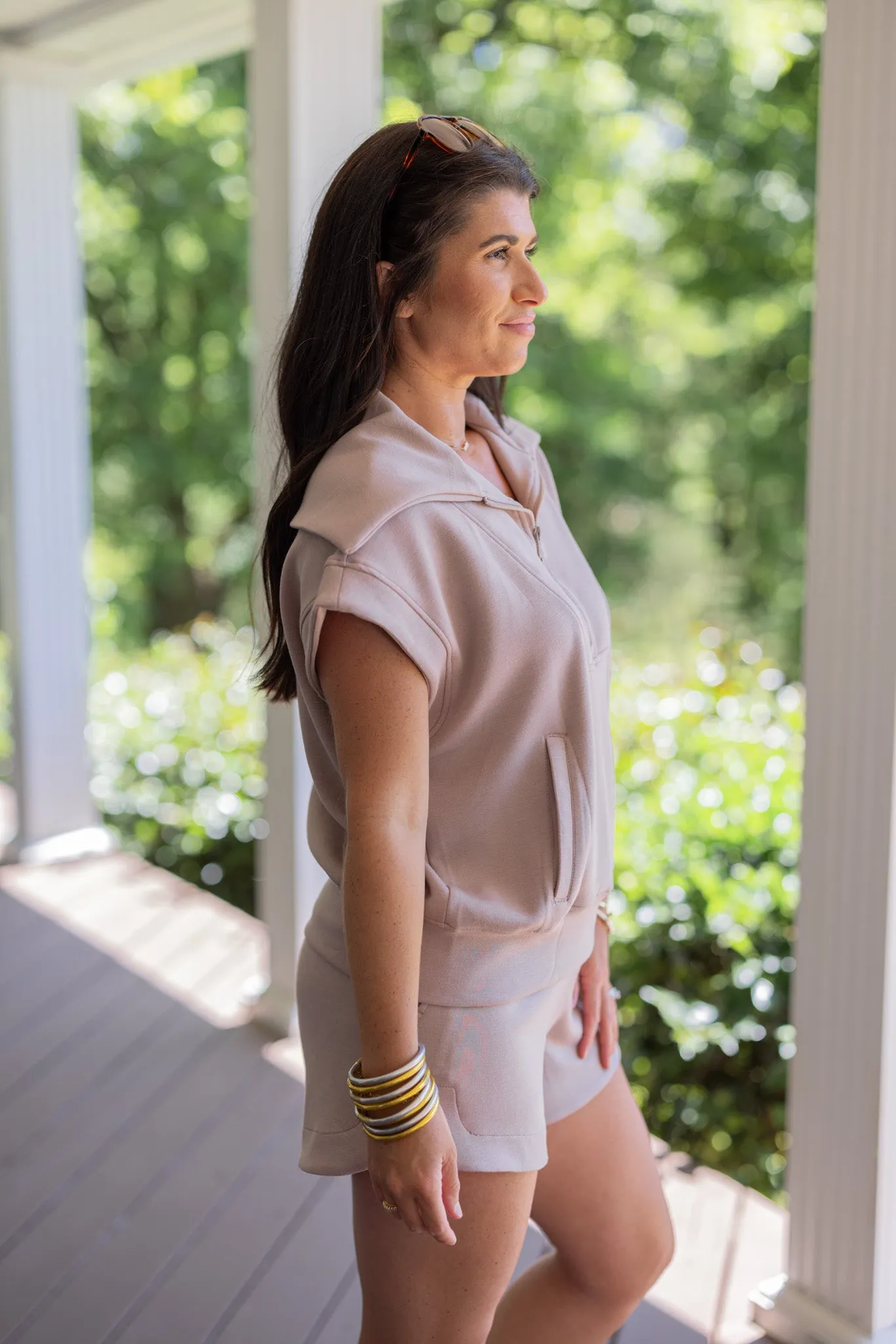 Bayside Vibes Scuba Light Mocha Top